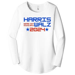 Harris Walz 2024 WeRe Not Going Back Women's Perfect Tri Tunic Long Sleeve Shirt