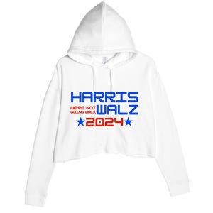 Harris Walz 2024 WeRe Not Going Back Crop Fleece Hoodie