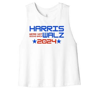 Harris Walz 2024 WeRe Not Going Back Women's Racerback Cropped Tank