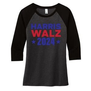 Harris Walz 2024 Women's Tri-Blend 3/4-Sleeve Raglan Shirt