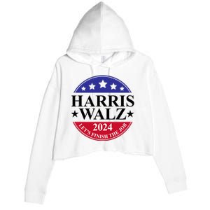 Harris Walz 2024 Crop Fleece Hoodie