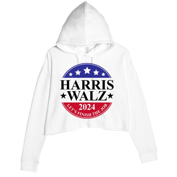 Harris Walz 2024 Crop Fleece Hoodie