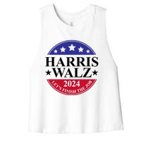 Harris Walz 2024 Women's Racerback Cropped Tank