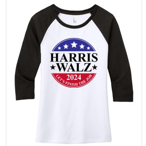 Harris Walz 2024 Women's Tri-Blend 3/4-Sleeve Raglan Shirt