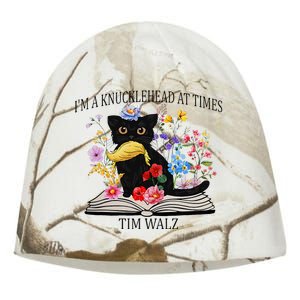 Harris Walz 2024 IM A Knucklehead At Times Tim Walz Quote Kati - Camo Knit Beanie