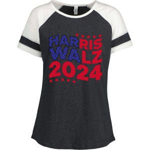 Harris Walz 2024 Enza Ladies Jersey Colorblock Tee