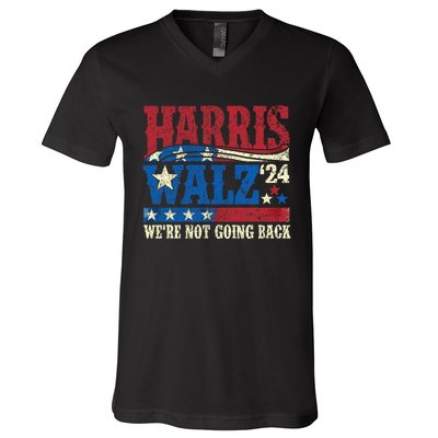 Harris Walz 2024 Kamala Harris 2024 Tim Walz 2024 Usa Flag V-Neck T-Shirt