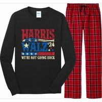 Harris Walz 2024 Kamala Harris 2024 Tim Walz 2024 Usa Flag Long Sleeve Pajama Set