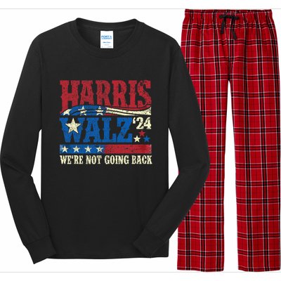 Harris Walz 2024 Kamala Harris 2024 Tim Walz 2024 Usa Flag Long Sleeve Pajama Set