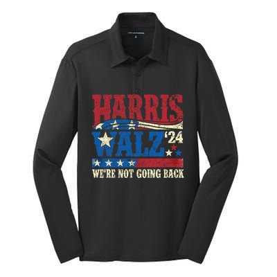 Harris Walz 2024 Kamala Harris 2024 Tim Walz 2024 Usa Flag Silk Touch Performance Long Sleeve Polo