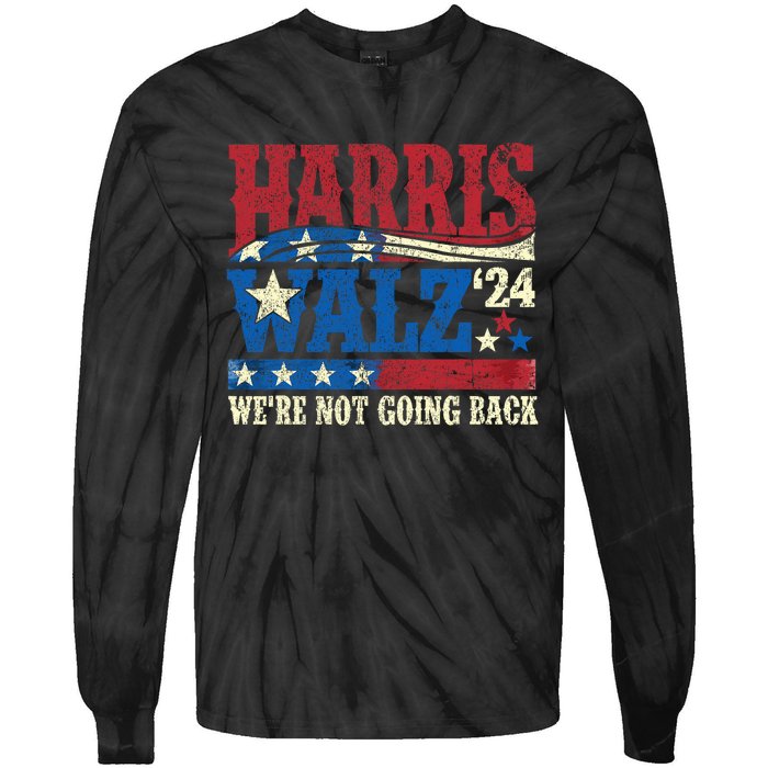 Harris Walz 2024 Kamala Harris 2024 Tim Walz 2024 Usa Flag Tie-Dye Long Sleeve Shirt