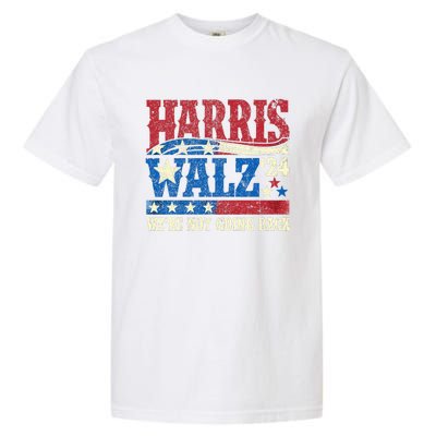 Harris Walz 2024 Kamala Harris 2024 Tim Walz 2024 Usa Flag Garment-Dyed Heavyweight T-Shirt