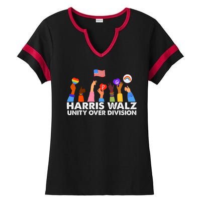 Harris Waltz 2024 Unity Over Division Ladies Halftime Notch Neck Tee