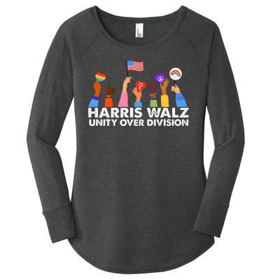 Harris Waltz 2024 Unity Over Division Women's Perfect Tri Tunic Long Sleeve Shirt