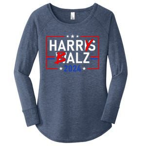 Harris Walz 24 Harry Balz 2024 Meme Democratics Vote Women's Perfect Tri Tunic Long Sleeve Shirt