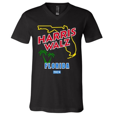 Harris Walz 2024 Florida V-Neck T-Shirt