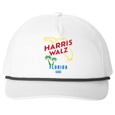 Harris Walz 2024 Florida Snapback Five-Panel Rope Hat