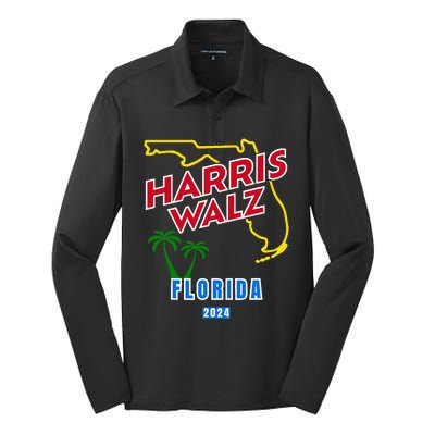 Harris Walz 2024 Florida Silk Touch Performance Long Sleeve Polo