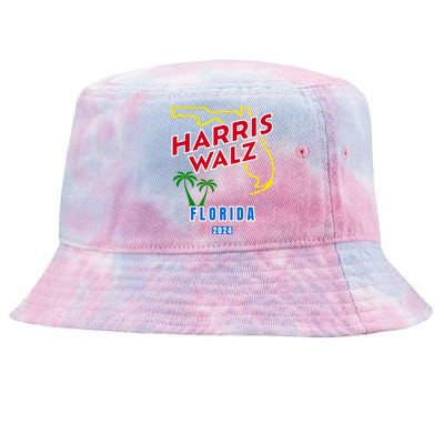 Harris Walz 2024 Florida Tie-Dyed Bucket Hat