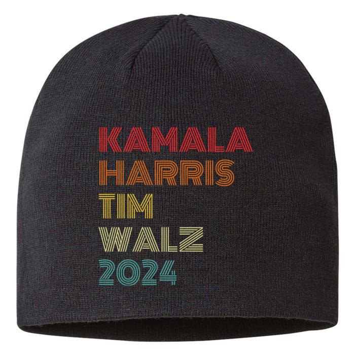 Harris Walz 2024 Kamala Harris Tim Walz Waltz Vintage Style Sustainable Beanie