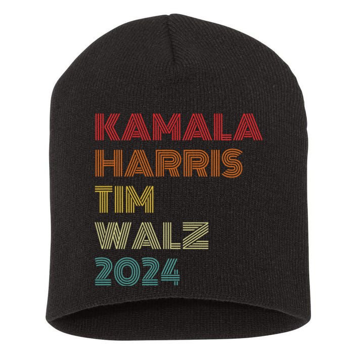 Harris Walz 2024 Kamala Harris Tim Walz Waltz Vintage Style Short Acrylic Beanie