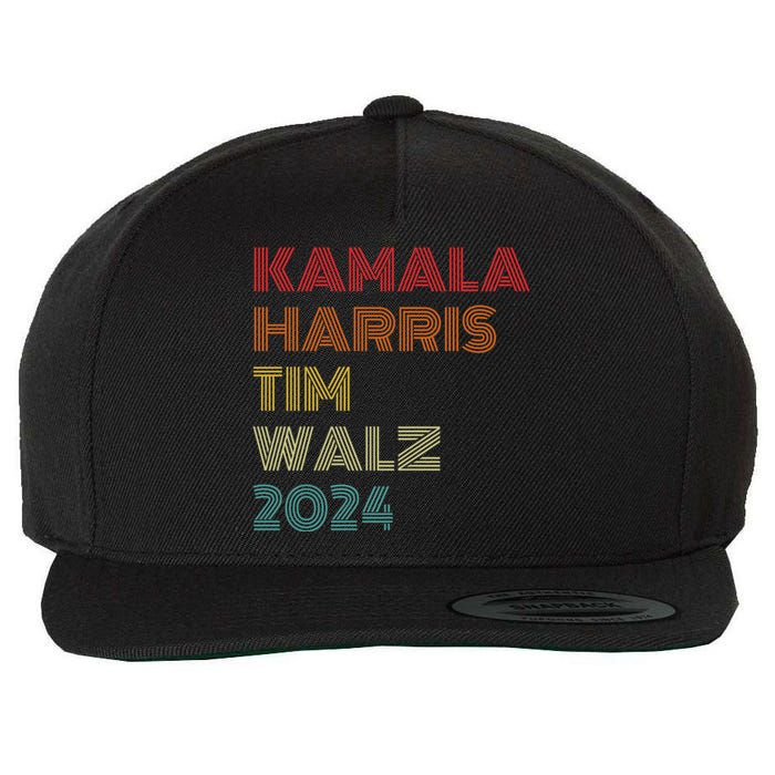 Harris Walz 2024 Kamala Harris Tim Walz Waltz Vintage Style Wool Snapback Cap