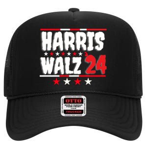 Harris Walz 2024 High Crown Mesh Back Trucker Hat