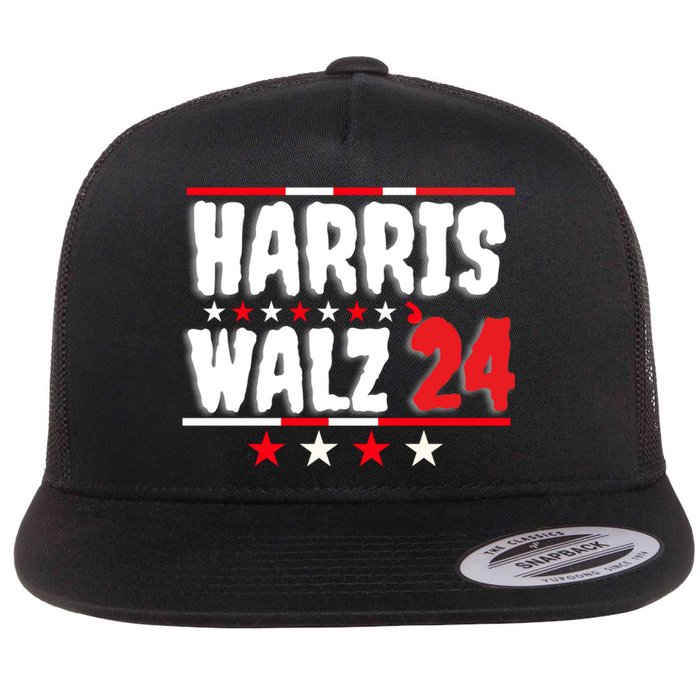 Harris Walz 2024 Flat Bill Trucker Hat