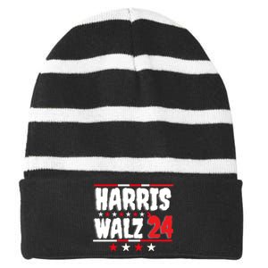 Harris Walz 2024 Striped Beanie with Solid Band