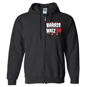 Harris Walz 2024 Full Zip Hoodie