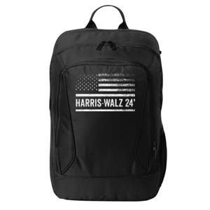 Harris Walz 2024 Election Kamala Tim Waltz American Flag City Backpack