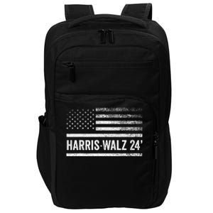 Harris Walz 2024 Election Kamala Tim Waltz American Flag Impact Tech Backpack