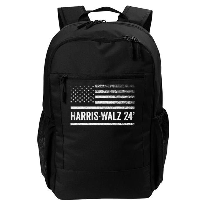 Harris Walz 2024 Election Kamala Tim Waltz American Flag Daily Commute Backpack