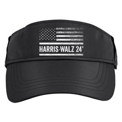 Harris Walz 2024 Election Kamala Tim Waltz American Flag Adult Drive Performance Visor