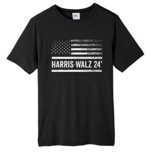 Harris Walz 2024 Election Kamala Tim Waltz American Flag Tall Fusion ChromaSoft Performance T-Shirt