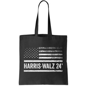 Harris Walz 2024 Election Kamala Tim Waltz American Flag Tote Bag