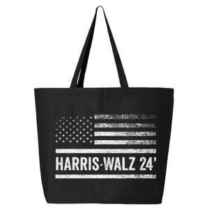 Harris Walz 2024 Election Kamala Tim Waltz American Flag 25L Jumbo Tote