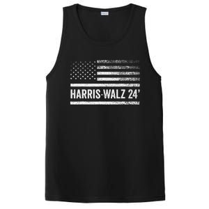 Harris Walz 2024 Election Kamala Tim Waltz American Flag PosiCharge Competitor Tank