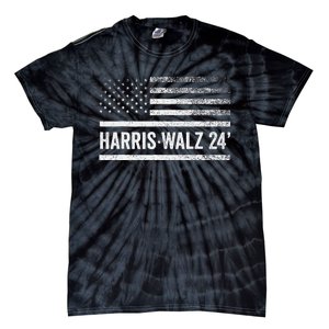 Harris Walz 2024 Election Kamala Tim Waltz American Flag Tie-Dye T-Shirt