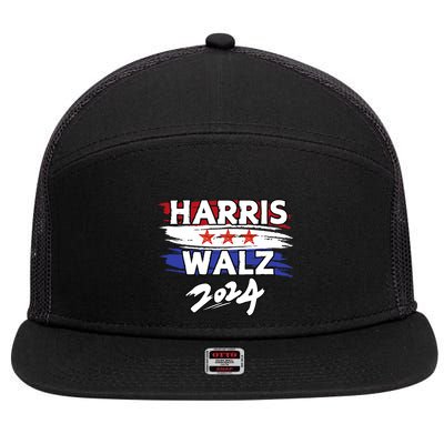 Harris Walz 2024 Kamala Harris Tim Walz Kamala Tim 2024 7 Panel Mesh Trucker Snapback Hat
