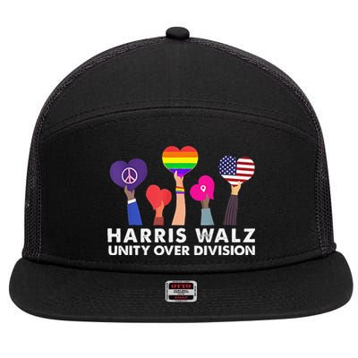 Harris Waltz 2024 Unity Over Division 7 Panel Mesh Trucker Snapback Hat