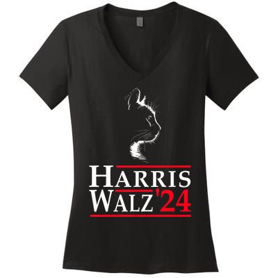 Harris Waltz 2024 Election Kamala Harris Tim Waltz 2024 Women's V-Neck T-Shirt