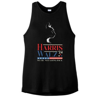 Harris Waltz 2024 Election Funny Cat Kamala Harris Tim Walz Ladies PosiCharge Tri-Blend Wicking Tank