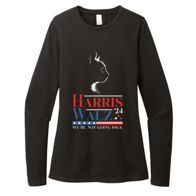 Harris Waltz 2024 Election Funny Cat Kamala Harris Tim Walz Womens CVC Long Sleeve Shirt