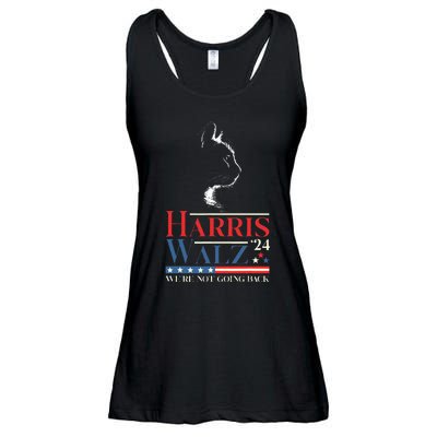 Harris Waltz 2024 Election Funny Cat Kamala Harris Tim Walz Ladies Essential Flowy Tank