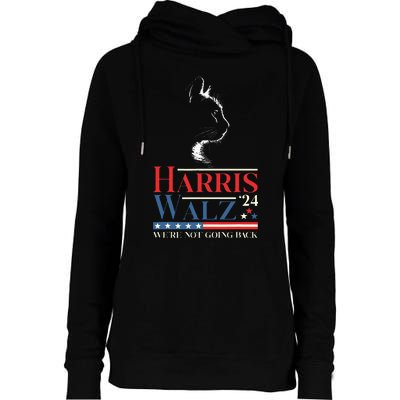 Harris Waltz 2024 Election Funny Cat Kamala Harris Tim Walz Womens Funnel Neck Pullover Hood