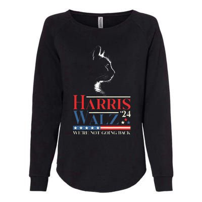 Harris Waltz 2024 Election Funny Cat Kamala Harris Tim Walz Womens California Wash Sweatshirt