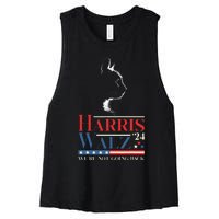 Harris Waltz 2024 Election Funny Cat Kamala Harris Tim Walz Women's Racerback Cropped Tank