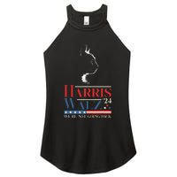 Harris Waltz 2024 Election Funny Cat Kamala Harris Tim Walz Women's Perfect Tri Rocker Tank