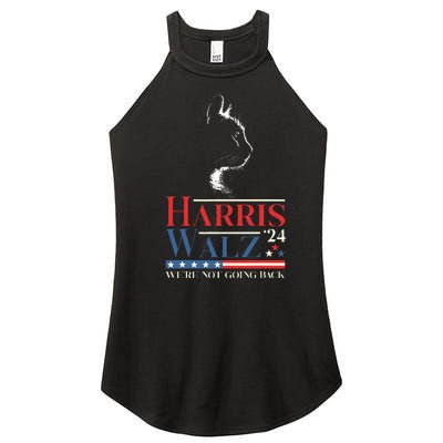 Harris Waltz 2024 Election Funny Cat Kamala Harris Tim Walz Women's Perfect Tri Rocker Tank